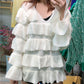 Autumn and Winter Multi-level Flared Sleeve Cake Skirt Ruffled Knitted Sweater