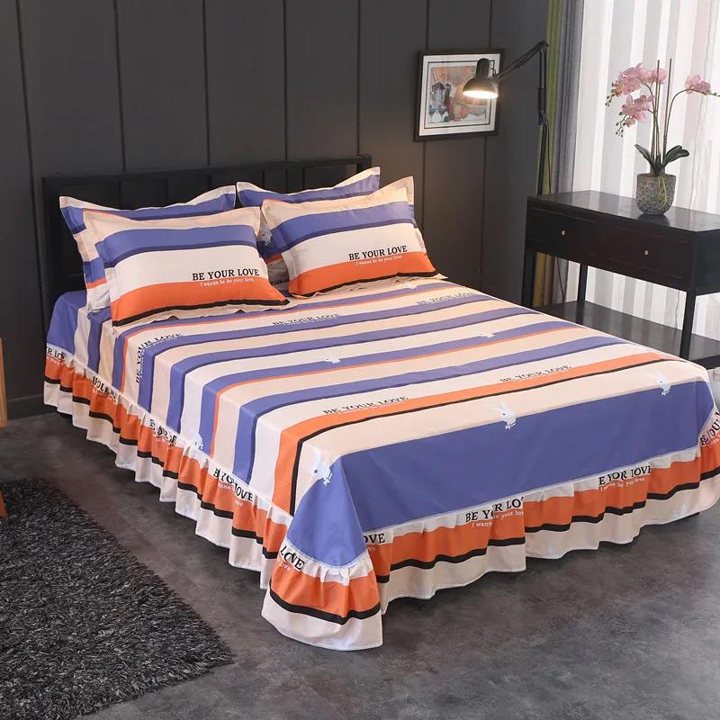 Cotton Mattress Cover Single-piece Korean Princess Print Simmons Non-slip Dustproof Protective Cover 1.5m