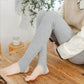 Cotton Trousers Women's Thickened and Velvet Leggings Autumn and Winter Wear Thin Vertical Threaded High Waist Warm Pants Step on The Foot Pants