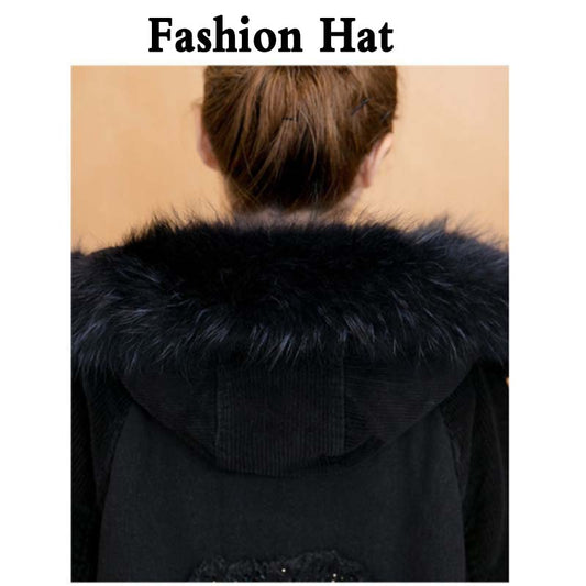 Denim Cotton Jacket Women's Mid-length Autumn and Winter Loose Plus Velvet Thick Cotton Coat Tide