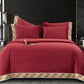 4pcs/set High-end Coral Velvet Bed Sheet Winter Thick Warmth Quilt Cover Solid Color Soft Pillowcase
