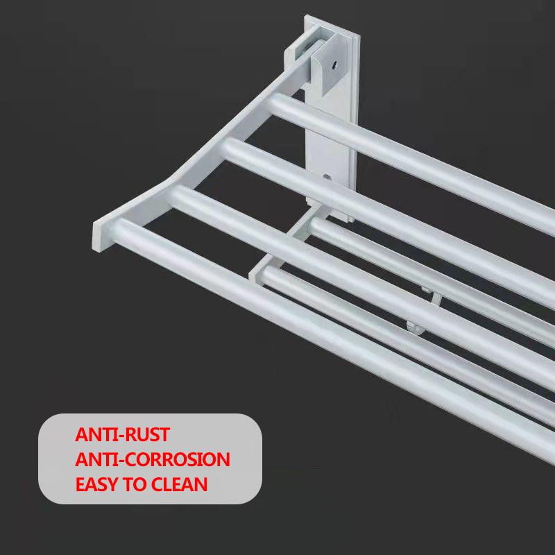 Bathroom Towel Rack Bath Towel Rack Perforation-free Storage Shelf Kitchen Organizer Bathroom Toiletries Storage Rack