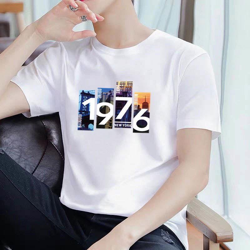 Summer Men's Cotton Short-sleeved T-shirt Men's Bottoming Shirt Loose Short-sleeved Men's T-shirt Plus Size Half-sleeved Men's Clothing