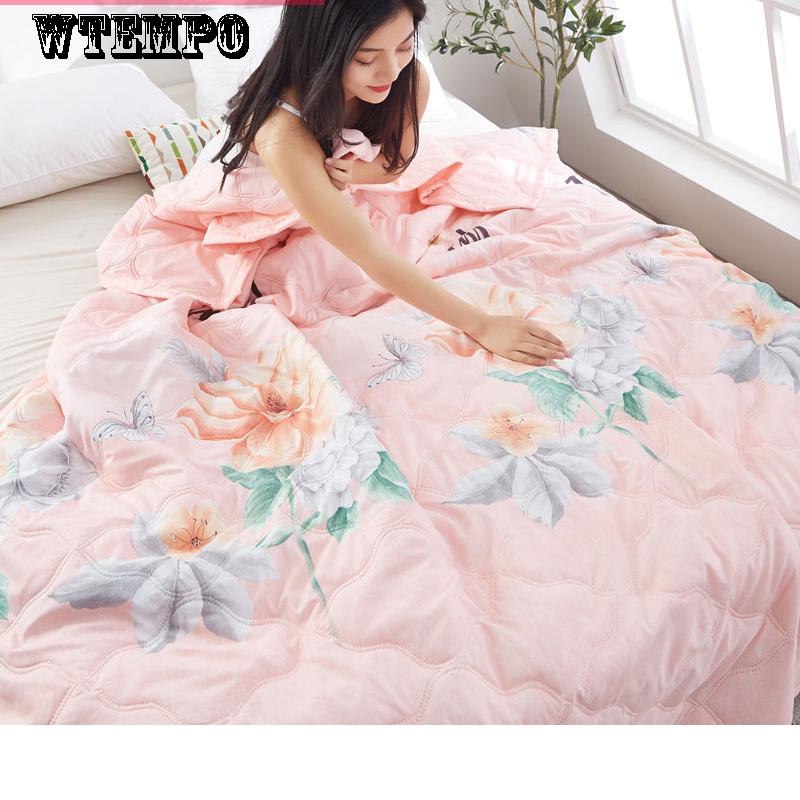 WTEMPO Printed Quilt Dormitory Quilt Air Conditioning Is Comfortable Summer Cool Quilt Fashion