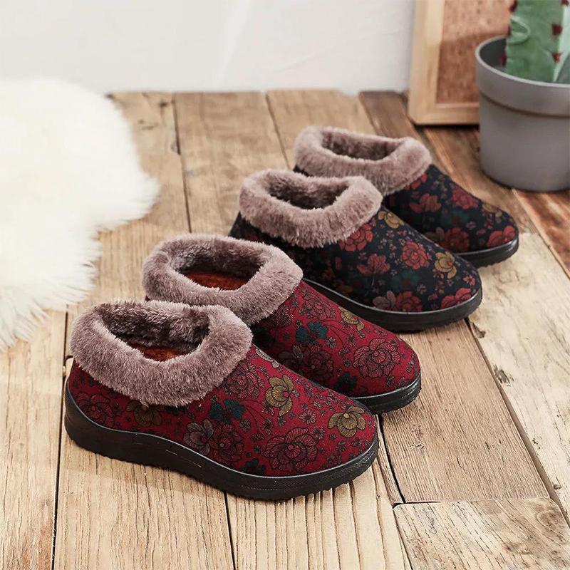 Winter Women's Cotton Shoes Non-slip Warm Shoes Elderly Cotton Shoes Women Winter Plus Velvet, Comfortable Soft Sole
