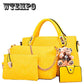Four-piece fashion embossed handbags cartoon bear trend shoulder bag diagonal bag versatile handbag
