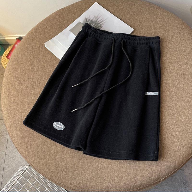 Summer Solid Color Printing High Waist Five-point Shorts Women's Slim Pants Loose Sports Casual Pants Middle Pants