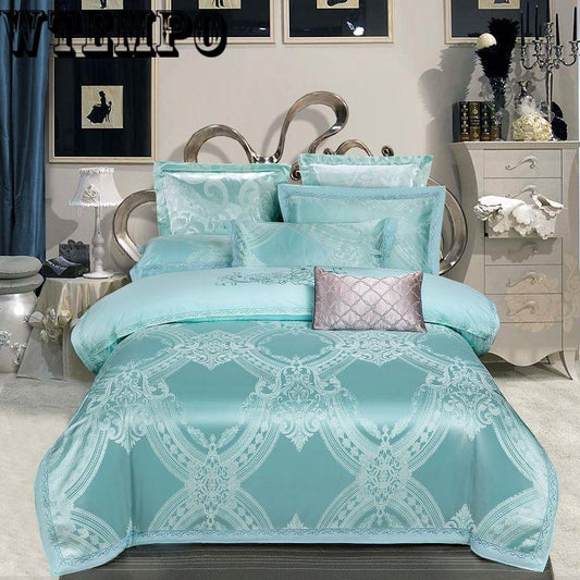 Four-piece cotton quilt cover sheets bedroom home bedding European embroidery jacquard cotton