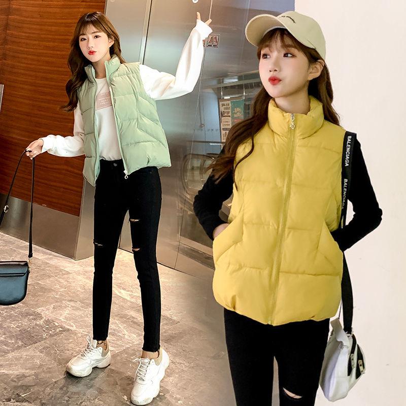 Women's Vest Down Cotton Jacket Loose Large Size Stand-up Collar Hoodless Waistcoat for Small People To Wear Winter Warm Jackets In Winter