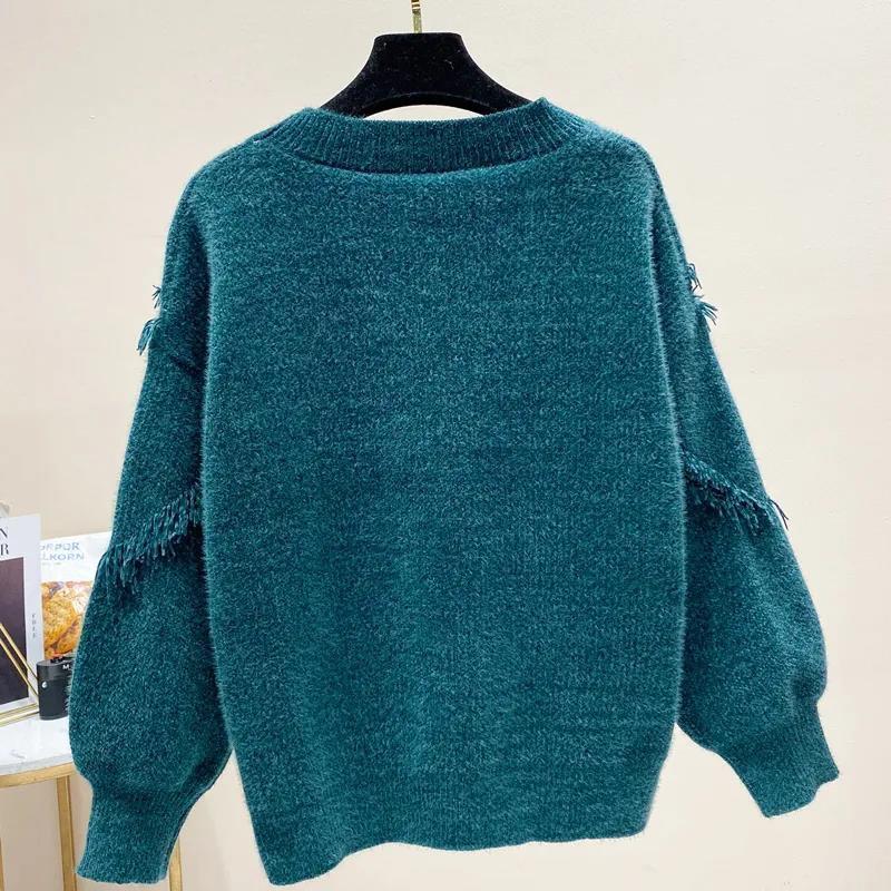 Chenille Cardigan Sweater Women's Spring and Autumn Long-sleeved Top Knitted Cardigan Coat