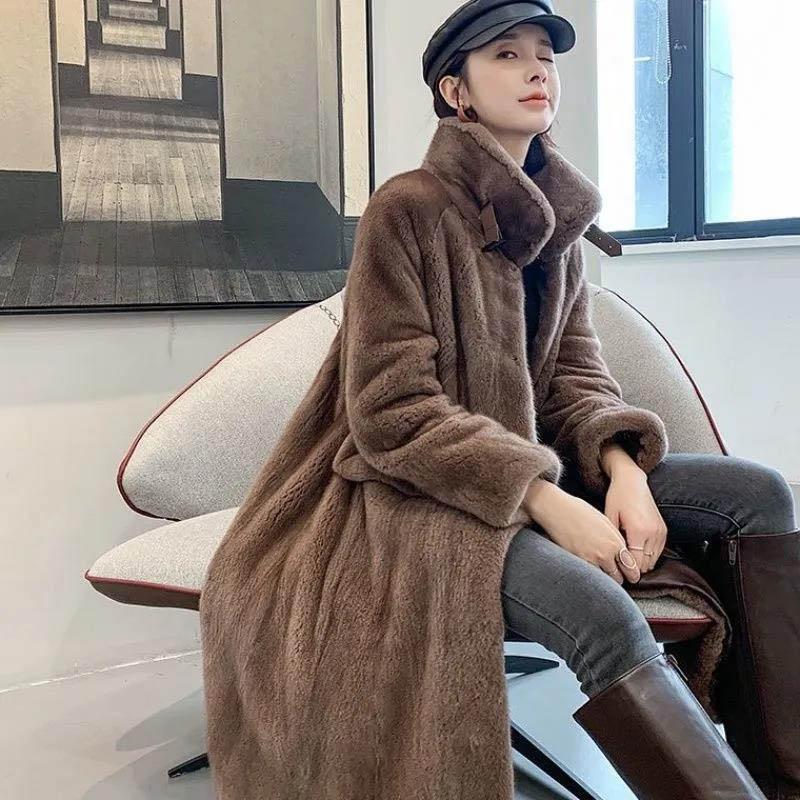 Mink Velvet Coat Women's Mid-length Faux Fur Coat Quilted Thickened Women's Coat