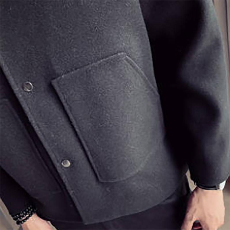 Woolen Jacket Men's Trendy Handsome Jacket Men's Jacket Autumn and Winter Plus Size Plus Cotton Windbreaker Men