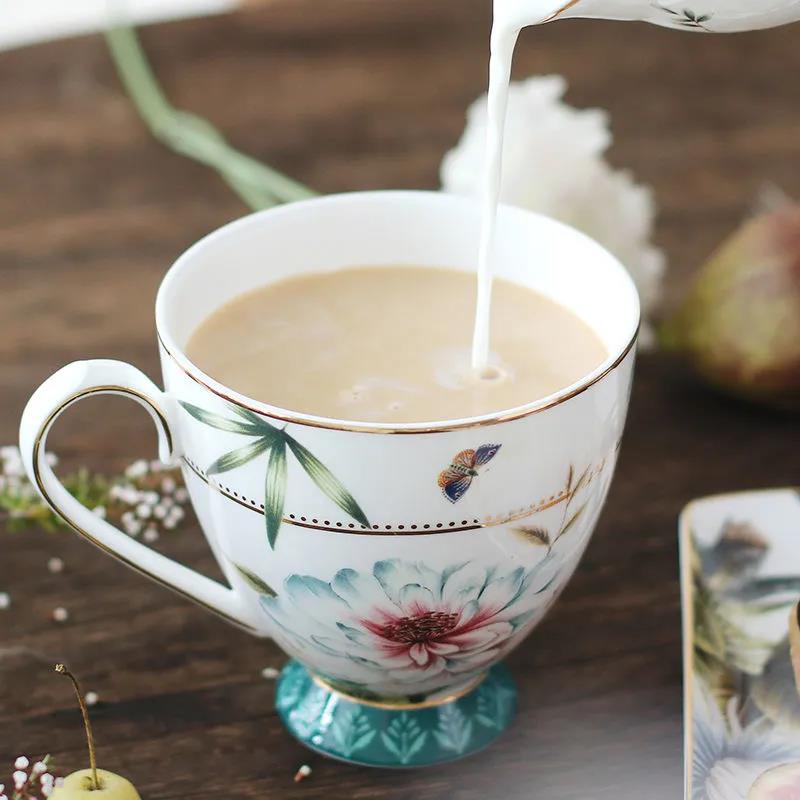 Bone China Mug Water Cup Gift Ceramic Coffee Cup Small Luxury European Style Set