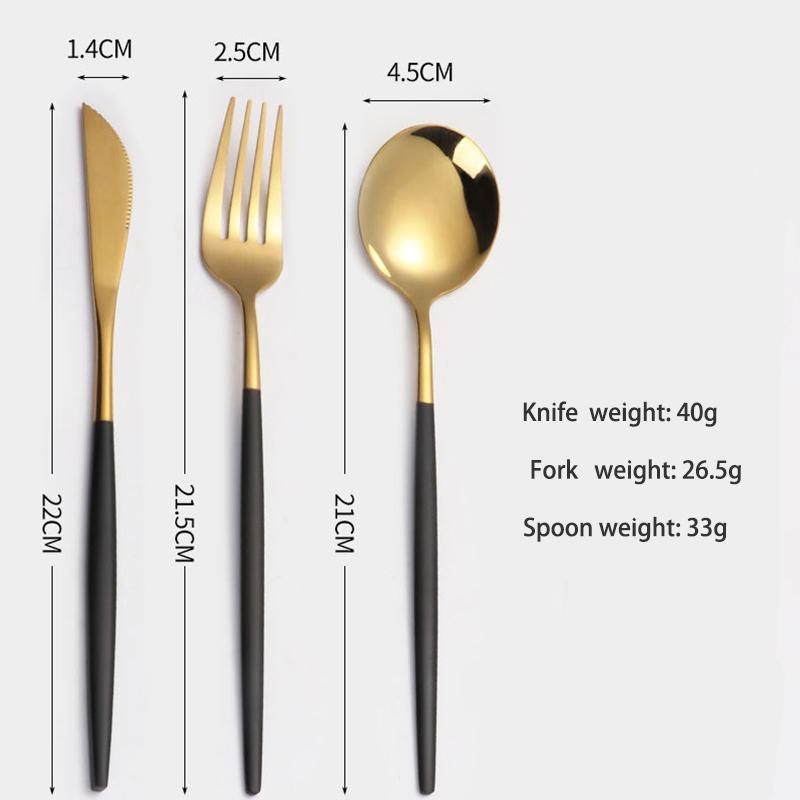 Nordic Stainless Steel Spoon Steak Knife Fork Cutlery Set Home Hotel Knife Fork Spoon Three-piece Set