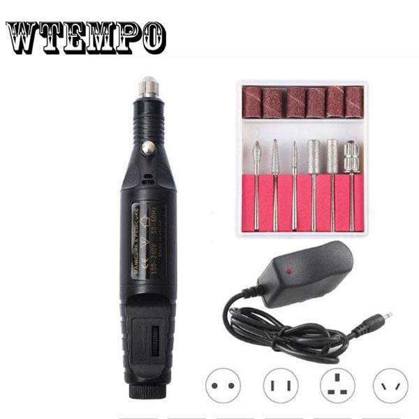 6bits Power Nail Art Drill Professional Electric Manicure Machine Nail Drill Pen Polish Tool