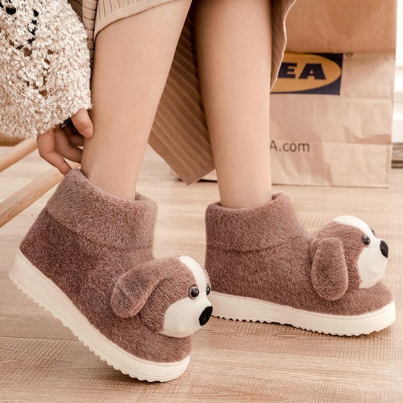 Winter Cotton Slippers Bag Plush Home Lovers Thick-soled Indoor Warm Wool Slippers