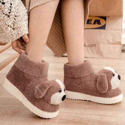 Winter Cotton Slippers Bag Plush Home Lovers Thick-soled Indoor Warm Wool Slippers