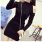 Hollow Half Strapless Dress Female Spring and Autumn Mid-length Knitted Sweater Long-sleeved Bottoming Skirt