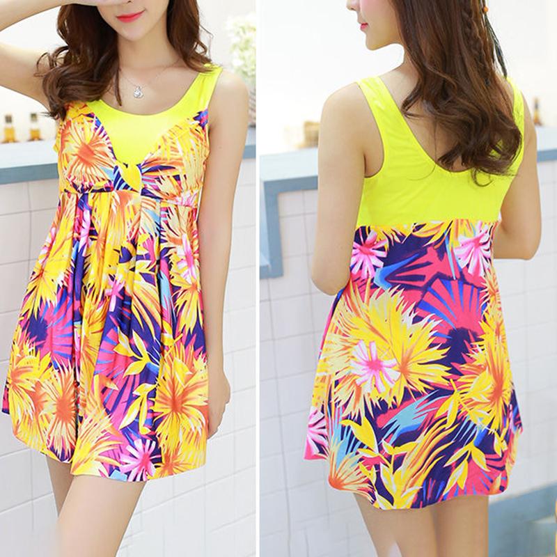 Swimsuit Large Size One-piece Cover Belly Slimming Loose Skirt One-Piece Swimsuit Vacation Beach Swimming Swimsuit