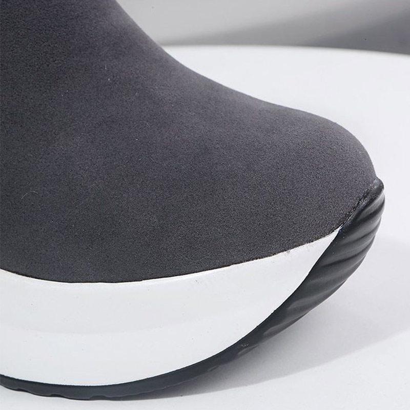 Winter Thick-soled Inner Heightening Real Rabbit Fur Non-slip Plus Velvet Warmth Women Inner Heightening Short Boots Martin Boots