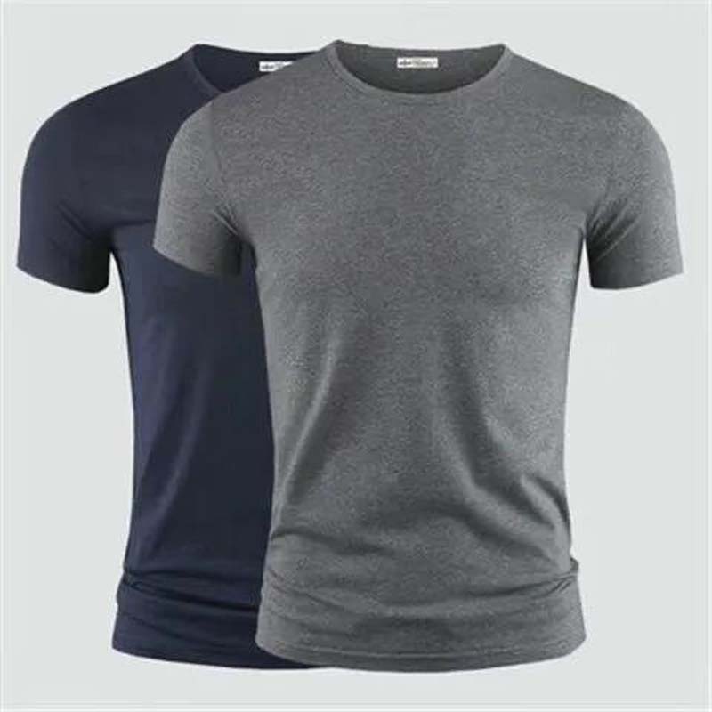 Short-sleeved T-shirt Men's Summer Half-sleeved Slim Solid Color White Round Neck Men's Bottoming Shirt