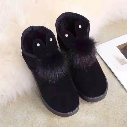 Winter Snow Boots Women Plus Velvet Plus Cotton Warm Short Boots Flat Suede Winter Boots Short Tube Cotton Shoes