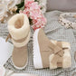 Snow Boots Women's Mid-tube Waterproof Non-slip Winter Plus Velvet Cute Short Boots Thick-soled One Pedal Cotton Shoes