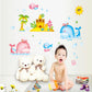 Cartoon sea bottom cute whale wall stickers porch background decoration self-adhesive wall sticker