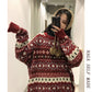 Autumn  Winter Red Jacquard Christmas Sweater Women's Loose Pullover Sweater Snowflake Print Knitted Sweater Outwear