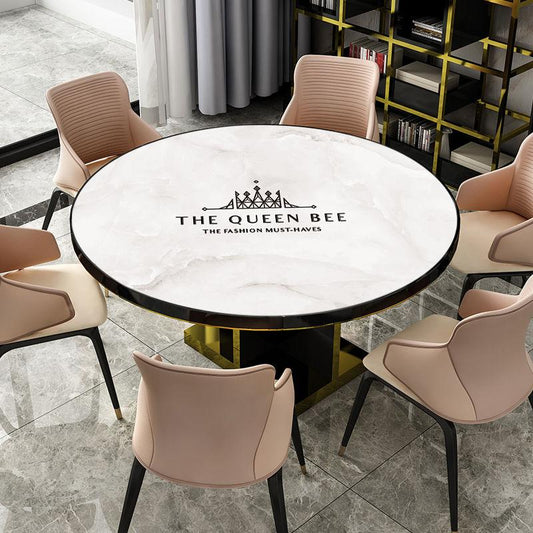 Nordic Marble Pattern Round Table Tablecloth Waterproof and Anti-scalding Soft Glass Table Mat Pvc Round Coffee Table Cushion Plastic Tablecloth