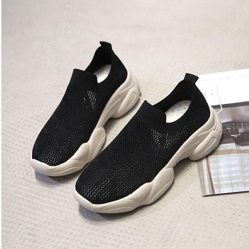 2020 Women Sneakers Fashion Socks Shoes Casual White Sneakers Summer Knitted Vulcanized Shoes Women Trainers Tenis Feminino
