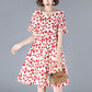 Polka Dot Women's Summer Dress Short Sleeve Round Neck Printing Knee-length Daily Wear Office Dating Party