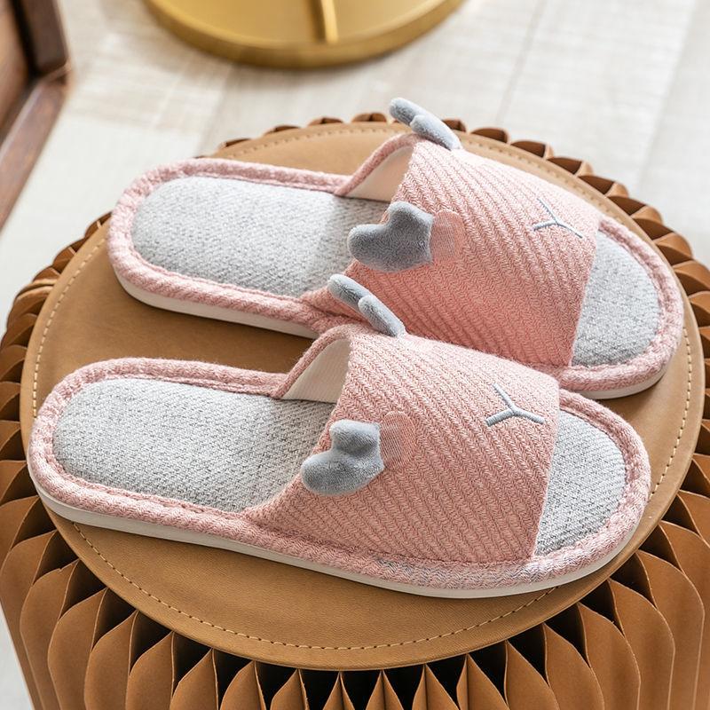 Japanese Style Slippers Female Four Seasons Household Indoor Non-slip Linen Slippers Comfortable Home Cotton Linen Breathable Leisure Summer