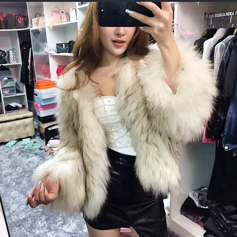 Fur Women's Jacket Imitation Raccoon Fox Hair Short Section Thin Autumn and Winter Korean Version of Thick Fur Fashionable Young Jacket