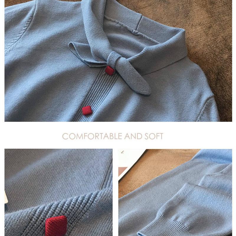 Bow Thick Slim Bottoming Shirt Women Winter Was Thin Knitted Elegant temperament Sweater