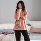 Women Pajamas Set Long Sleeve Pyjamas Suit Spring Autumn Sleepwear Winter Home Wear Loose Casual Pullover Round Neck Cute Nightwear Tops Pants
