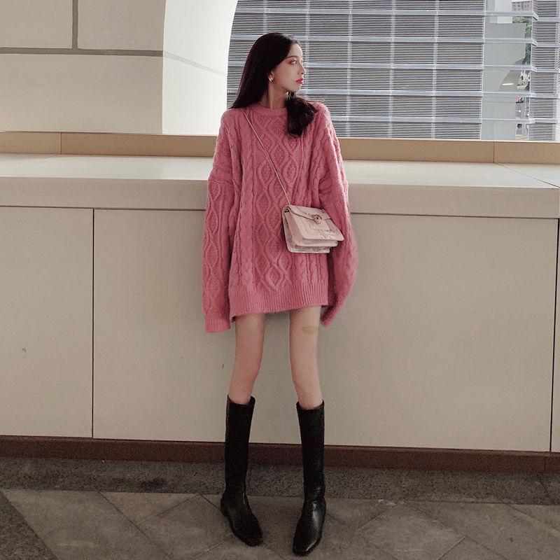 Pofulove Candy Color Cute Sweater Female Winter Fairy Harajuku Style Knitted Sweater Thicken Top