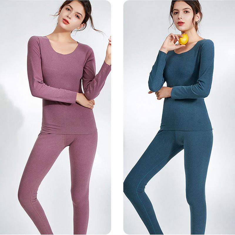 Women Long Sleeve Thermal Underwear Winter Thicken Tight Suit Sexy Pajamas Autumn Windproof High Elasticity Slim Body Comfortable Breathable Versatile