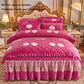 Crystal Velvet Bed Skirt Bed Sheet and Pillowcase Four-piece Thickening and Cotton Bedding Set Court Style
