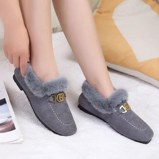 Women's Cotton-padded Shoes with Velvet To Keep Warm and Comfortable In Autumn and Winter