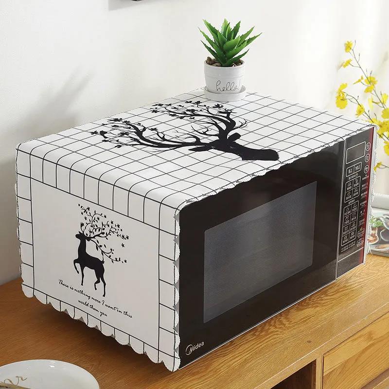 35*100cm Microwave Oven Cover Dust Cover Cloth Cover Oil Cover Cloth Oven Cover Three Sides All-inclusive