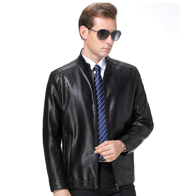 Leather Jacket Men's Leather Leather Jacket Autumn and Winter Sheep Leather Jacket Leather Sheepskin Men's Middle-aged and Elderly Jacket