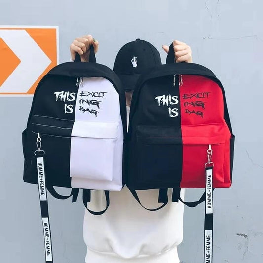 School Bag Female Student Backpack Male Backpack Large Capacity Middle School Student School Bag Travel Bag Couple Unisex Bag Shoulder Bags