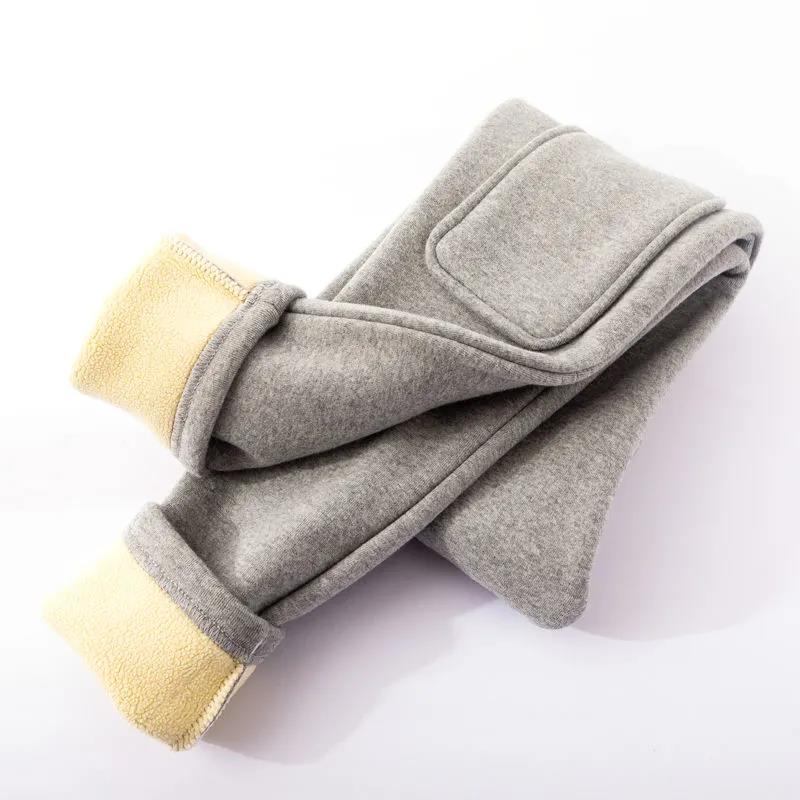 Autumn and Winter Plus Velvet Padded Leggings Women's Stitching Slim Stretch Stretch Warm Pants, Outer Wear Large Size High Waist Pants with Thin Feet