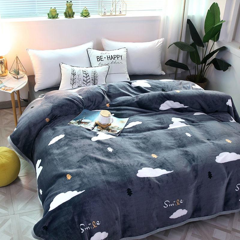 Winter Thick Coral Fleece Blanket Sheet Single Nap Blanket Plus Velvet Mattress Flannel Blanket Double-sided Plus Velvet Warm and Breathable Sheet