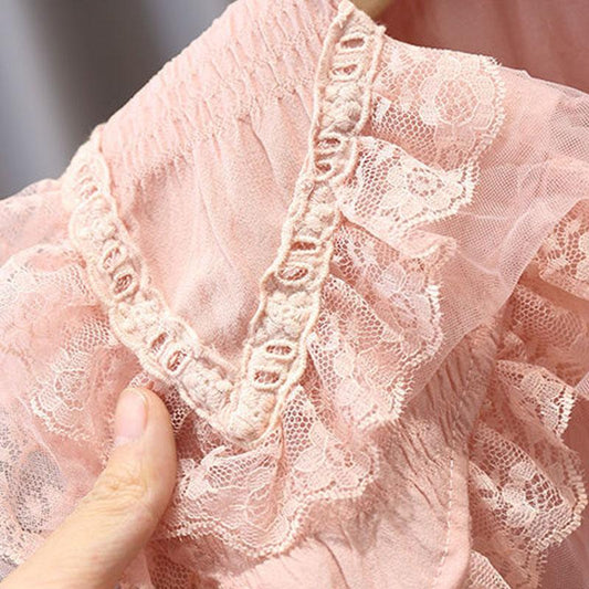 Girls' Spring Suits Children's Girls Babies Children's Spring Solid Color Printing Casual Two-piece Suit