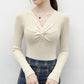 Spring and Autumn Knitted Sweaters Long-sleeved Tops Slim Bottoming Shirts Were Thin and Versatile Women's Bottoming Shirts