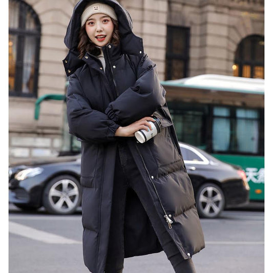 Women's Down Padded Jacket Mid-length Padded Korean Style Loose Padded Jacket