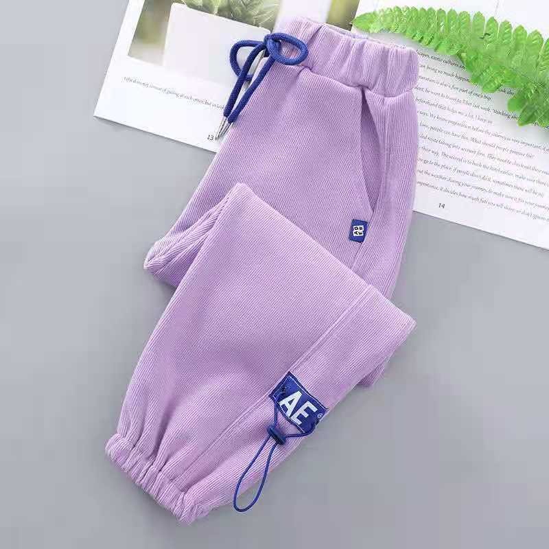 Girls' Trousers Loose Sweatpants Children's Spring and Autumn All-match Girls' Casual Pants Solid Color Trousers