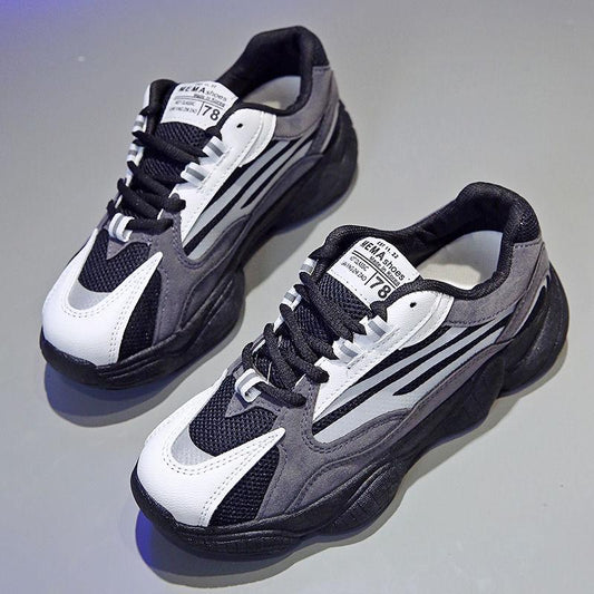 2020 Women Chunky Sneakers Designers Ulzzang Silver Lace Up Casual Vulcanized Shoes Sports Footwear